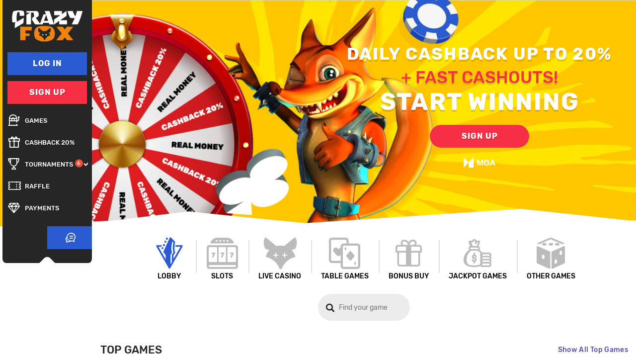CrazyFox Casino review Screenshot CrazyFox Casino review Screenshot
