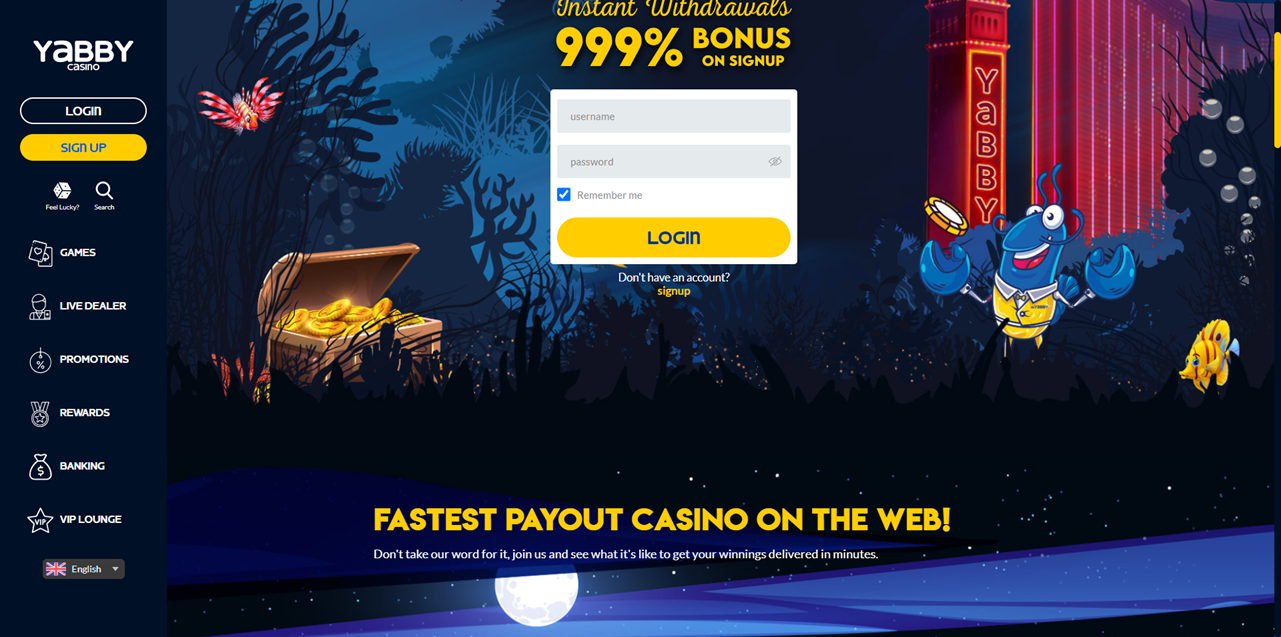 Yabby Casino review Screenshot Yabby Casino review Screenshot