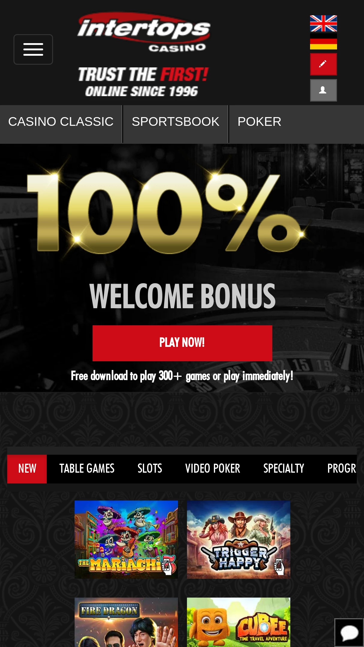 New Player Casino Bonus Intertops How