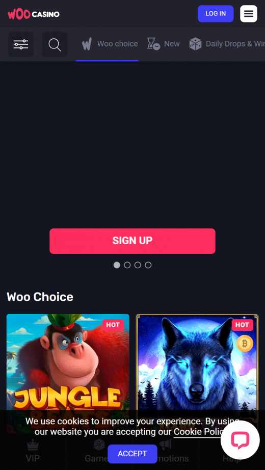 WooCasino review Screenshot WooCasino review Screenshot