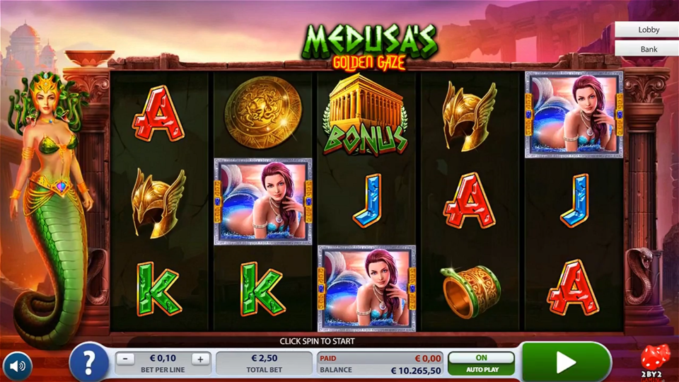 2 By 2 Gaming Medusa’s Golden Gaze Slot Review
