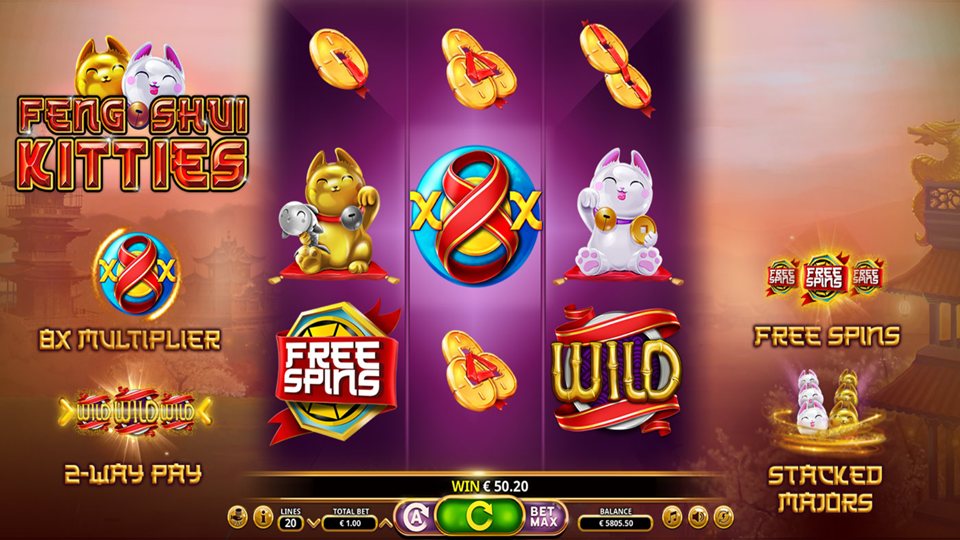 Booming Games (BG) Feng Shui Kitties Slot Review