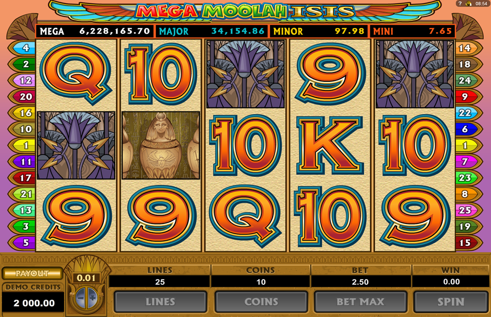 Microgaming Mega Moolah Isis Slot Review