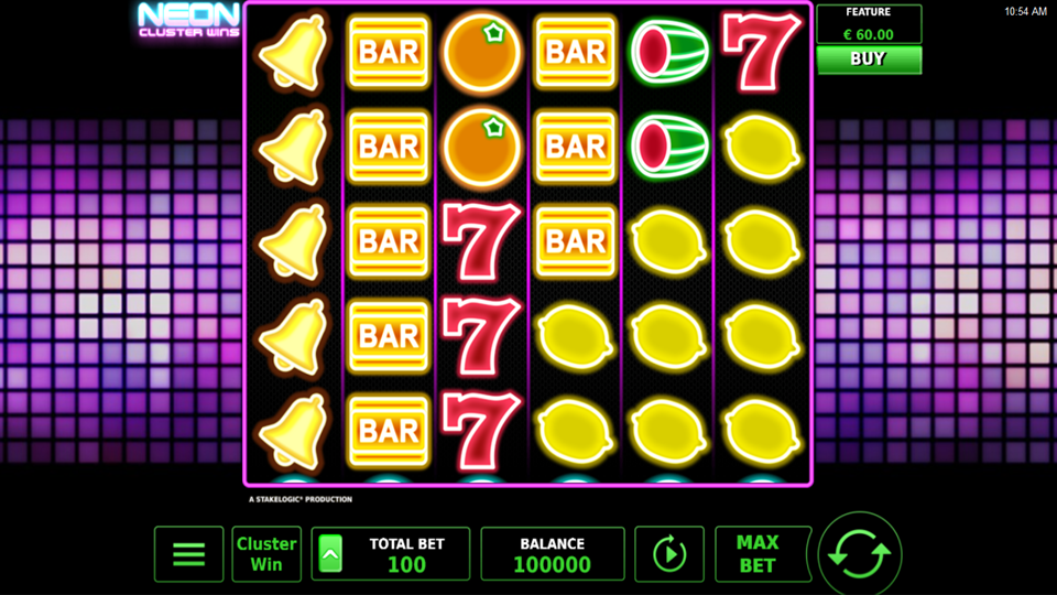 Stakelogic Neon Cluster Wins Slot Review